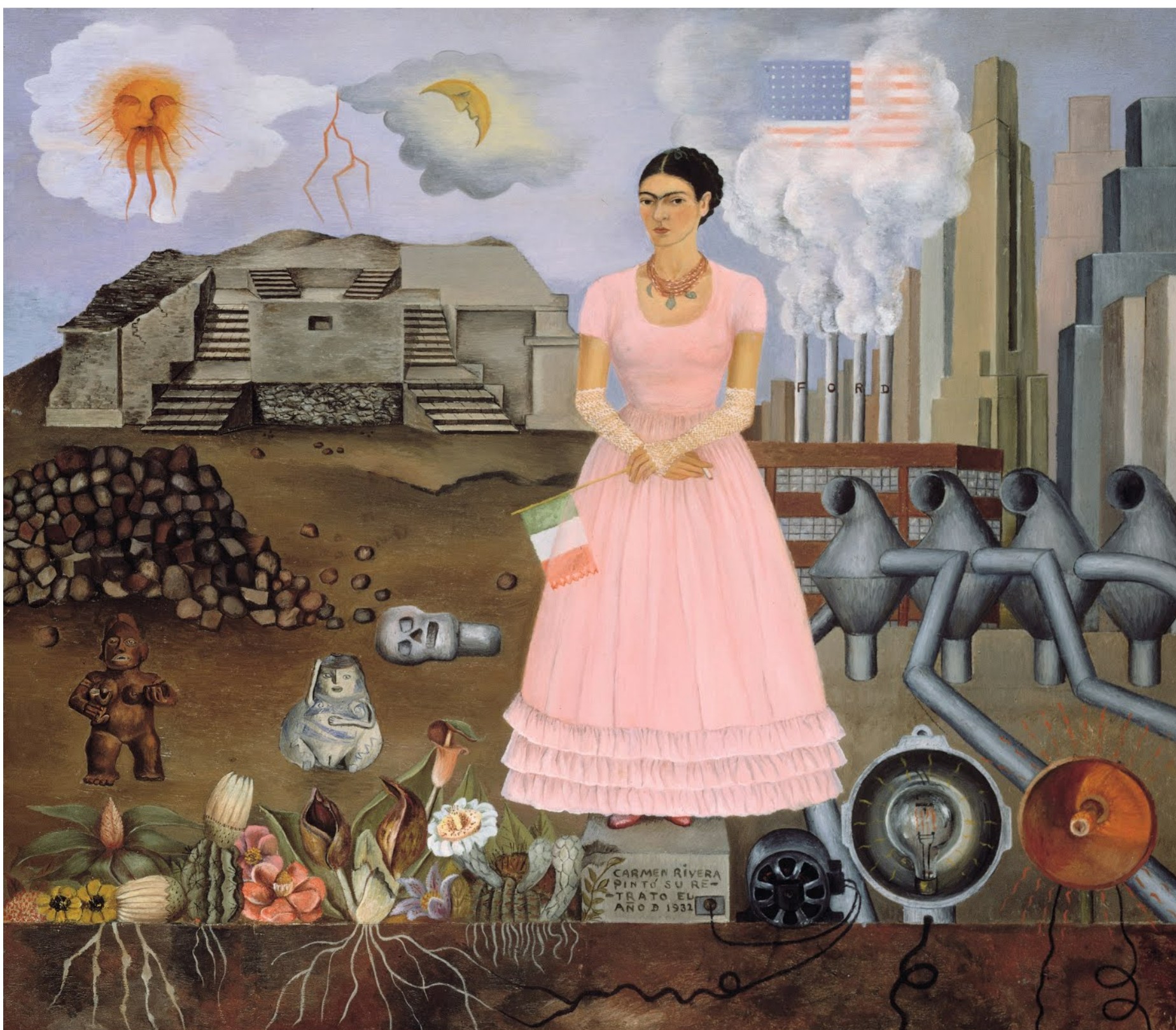 Autorretrato en la frontera – Frida Kahlo